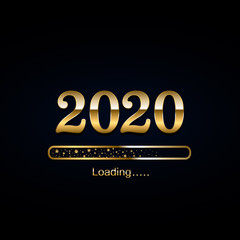 2020 loading icon. Merry Christmas and Happy New Year, Loading bar icon. Vector