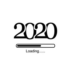 2020 loading line icon. Merry Christmas and Happy New Year, Loading bar icon. Vector