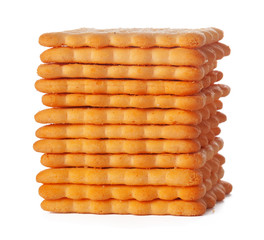 Salted cracker cookies isolated on white background