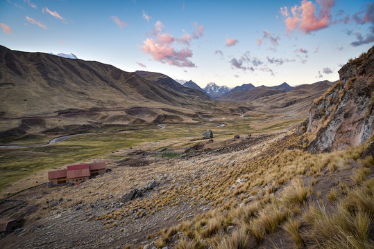 Stunning Andean mountain landscapes in the Chillca Valley. Ausungate, Cusco, Peru