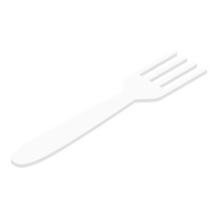 Plastic fork icon. Isometric of plastic fork vector icon for web design isolated on white background