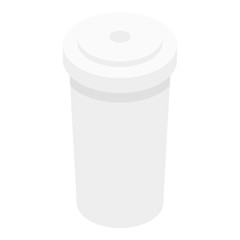 Plastic coffee cup icon. Isometric of plastic coffee cup vector icon for web design isolated on white background