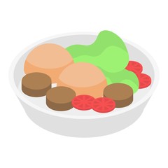 Shelter food plate icon. Isometric of shelter food plate vector icon for web design isolated on white background
