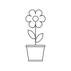 flowerpot vector icon. flower icon