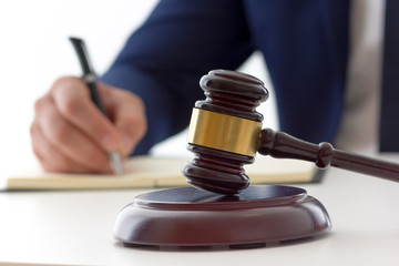 Law, advice and Legal services concept. Lawyer and attorney having team meeting at law firm.
