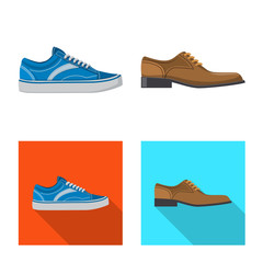 Vector illustration of man and clothing symbol. Set of man and wear vector icon for stock.