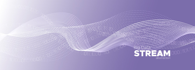 Big Data Stream. Light Particle Future. Purple 