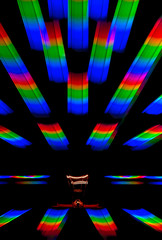 Photo of the diffraction pattern of light from incandescent spiral, obtained with the help of two...
