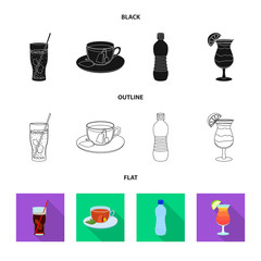 Isolated object of drink and bar logo. Collection of drink and party stock symbol for web.