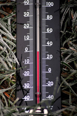 Thermometer mit Temperaturanzeige unter Null