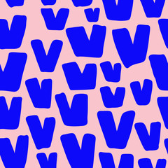 Seamless Vector hand drawn calligraphic brush stroke pattern. Colorful style design. 