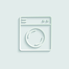   washing machine icon. line style icon paper icon