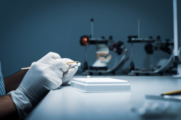 processing and correction of the dental crown. laboratory