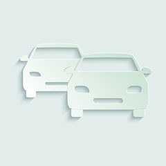   paper Car icon vector. symbol of car