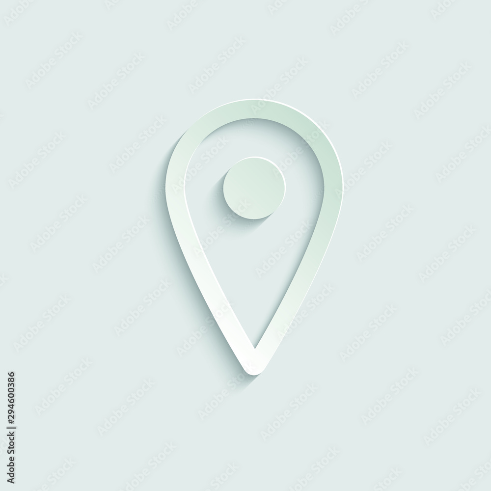 Poster paper map pointer - vector icon, line design