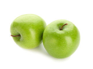 Fresh ripe apples on white background