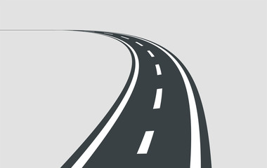 Twisted road vector template isolated on background.