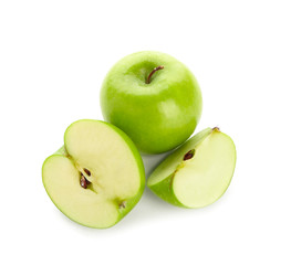 Fresh ripe apples on white background