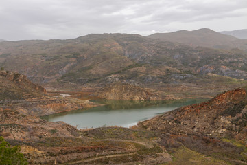 Fototapeta na wymiar Beninar reservoir in the spring