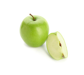 Fresh ripe apple on white background