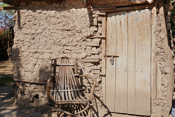 door in old mud house