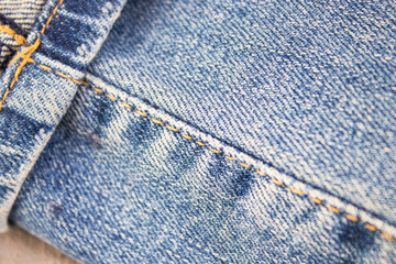 Jeans detail, denim texture background, fashion design