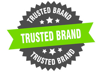 trusted brand sign. trusted brand green-black circular band label