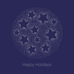 Elegant Winter Holidays Stardust and Stars on Dark Blue Background Square Happy Holidays Gift Card