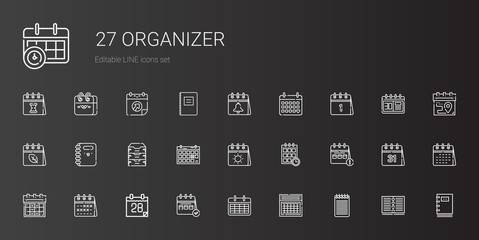 organizer icons set