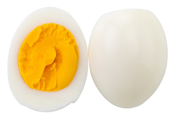 Boiled eggs isolated on white background. With clipping path
