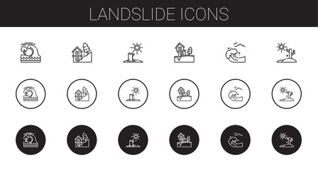 landslide icons set