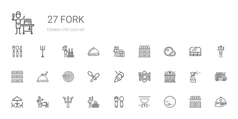 fork icons set