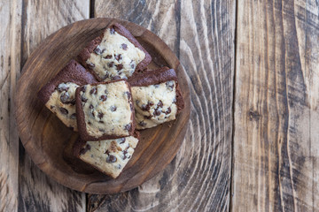 Fototapeta premium Cookie brownie of chocolate handmade