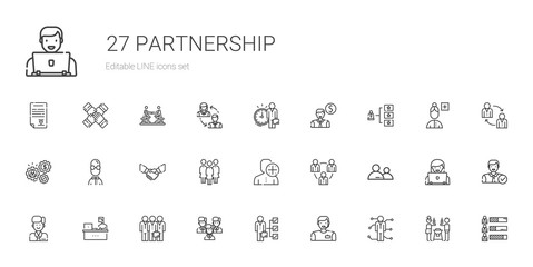 partnership icons set