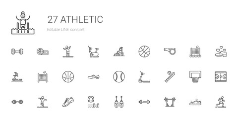 athletic icons set