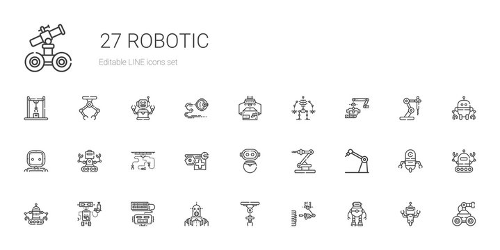 robotic icons set