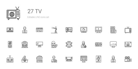 tv icons set