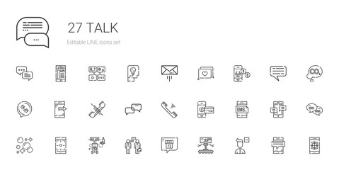 talk icons set