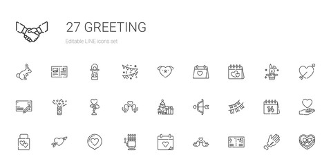 greeting icons set