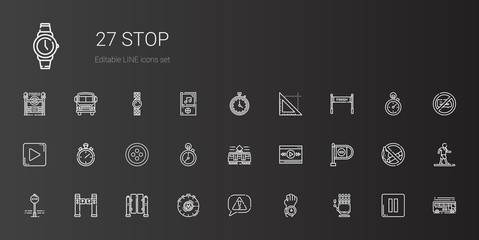 stop icons set