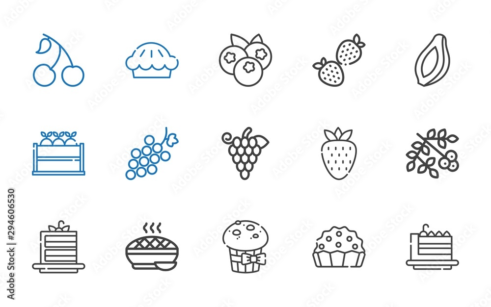 Sticker berry icons set