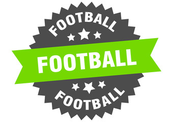 football sign. football green-black circular band label