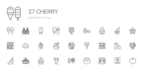 cherry icons set