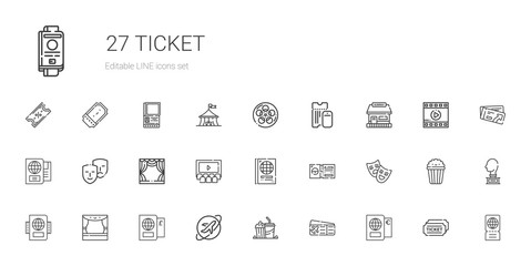 ticket icons set