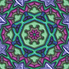 3d effect - abstract colorful mandala design