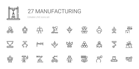 manufacturing icons set