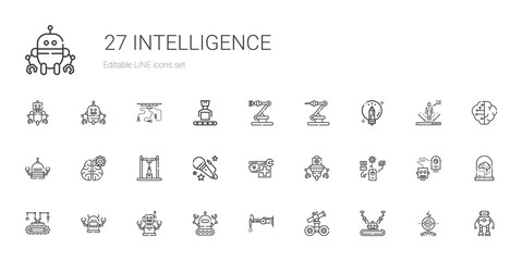 intelligence icons set