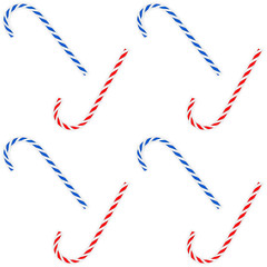 ПечатьColorful tasty sweet New Year red and white candy cane. Vector Illustration