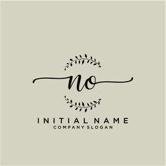 NO Beauty vector initial logo, handwriting logo.