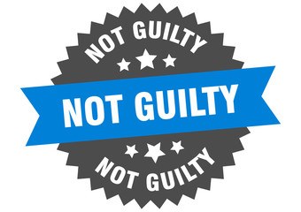 Fototapeta premium not guilty sign. not guilty blue-black circular band label